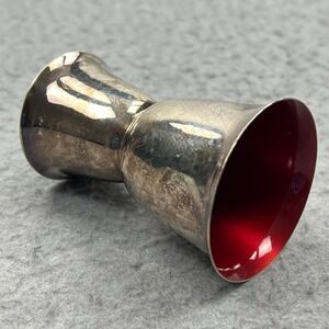 Vintage Reed & Barton Silverplate Double Jigger Red and Green Enamel #231